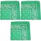 3 Pack Paisley Cotton Bandanas Classic Western Style Headwear